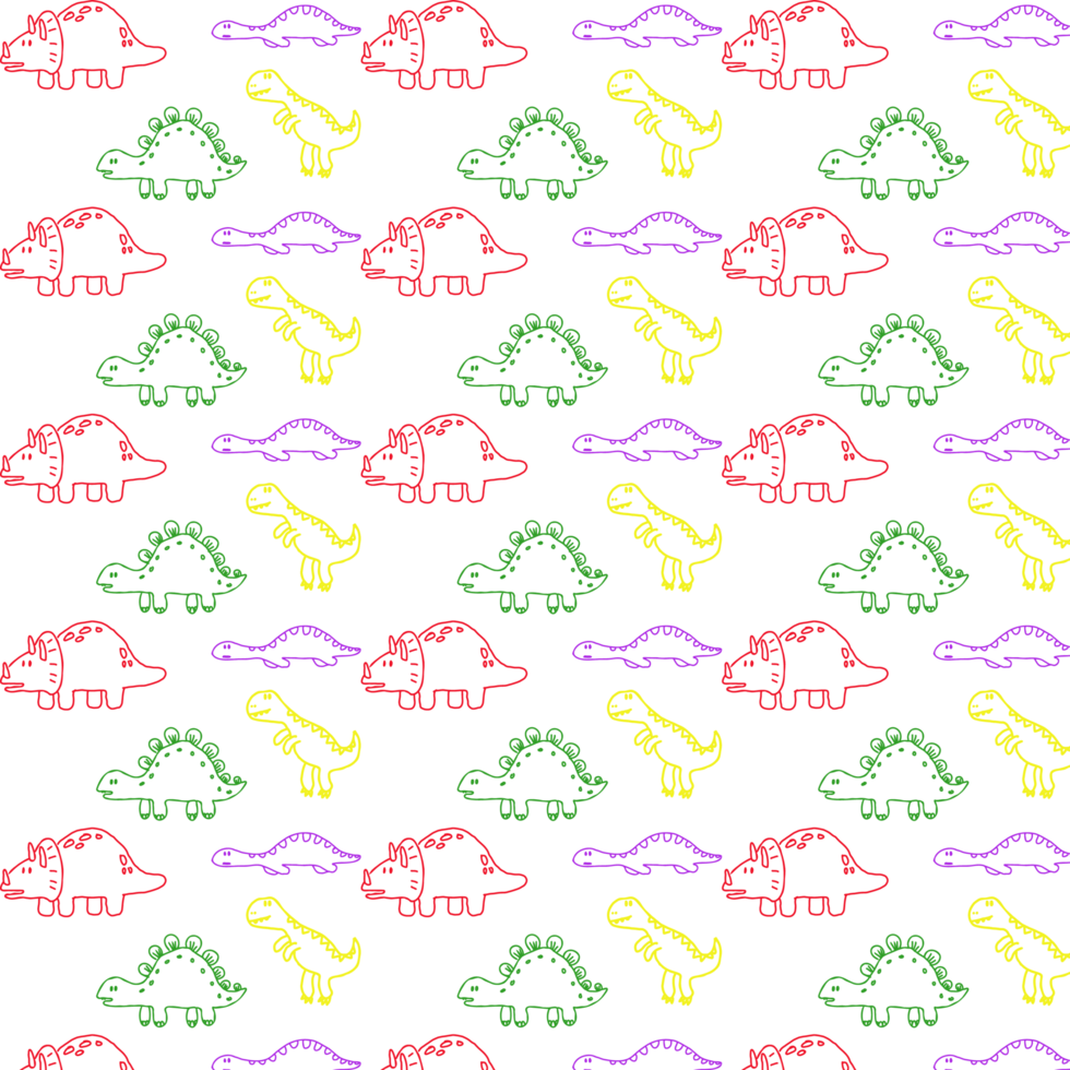 Background with dinosaurs of different colors. png