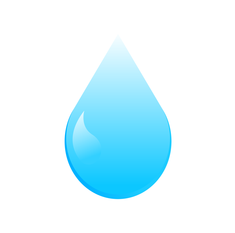 Blue Water Drop Isolated PNG Icon Illustration