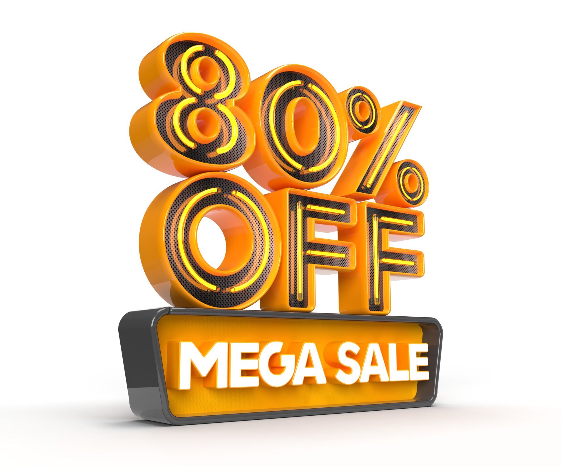 mega-sale-80-percent-off-right-side-view-3d-render-object-17193901-png