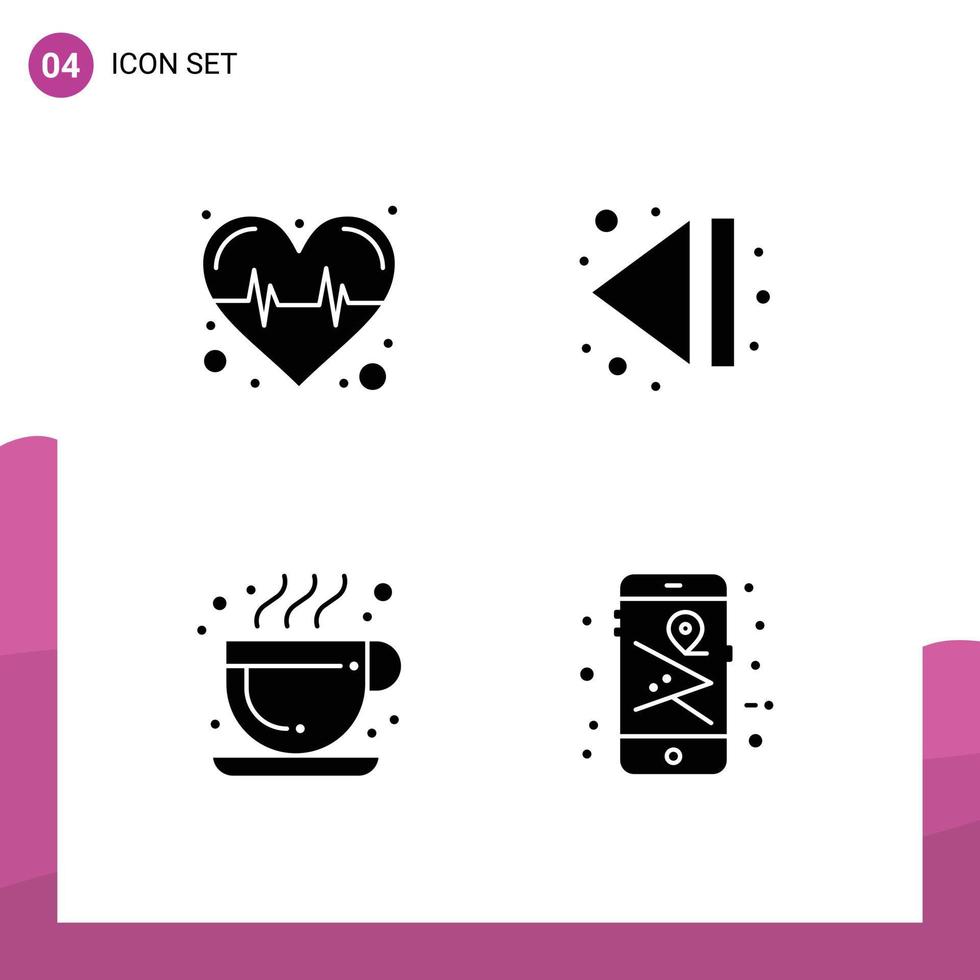 Universal Solid Glyphs Set for Web and Mobile Applications health map arrow cafe phone Editable Vector Design Elements