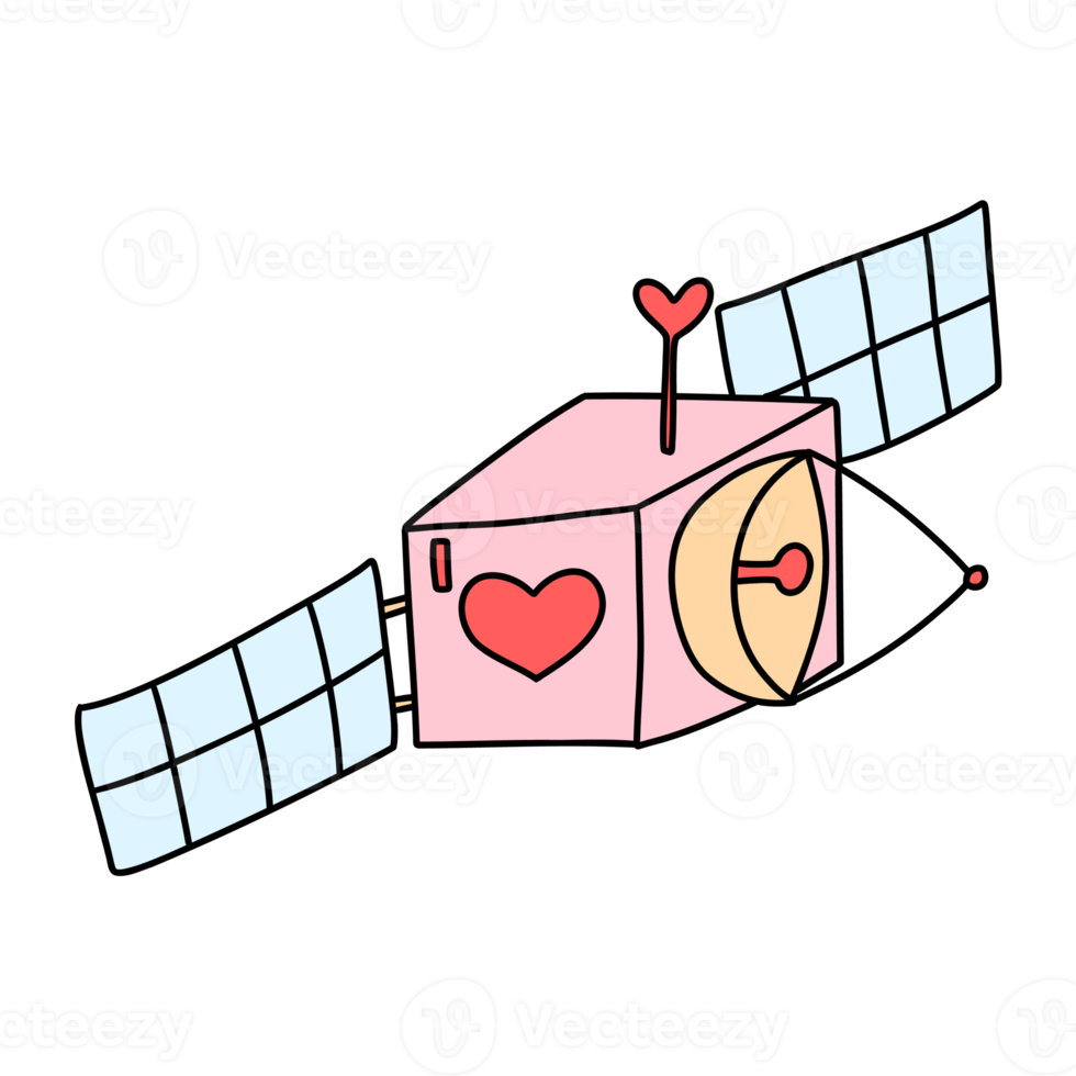 satellite Valentine day-Space Valentine concept png