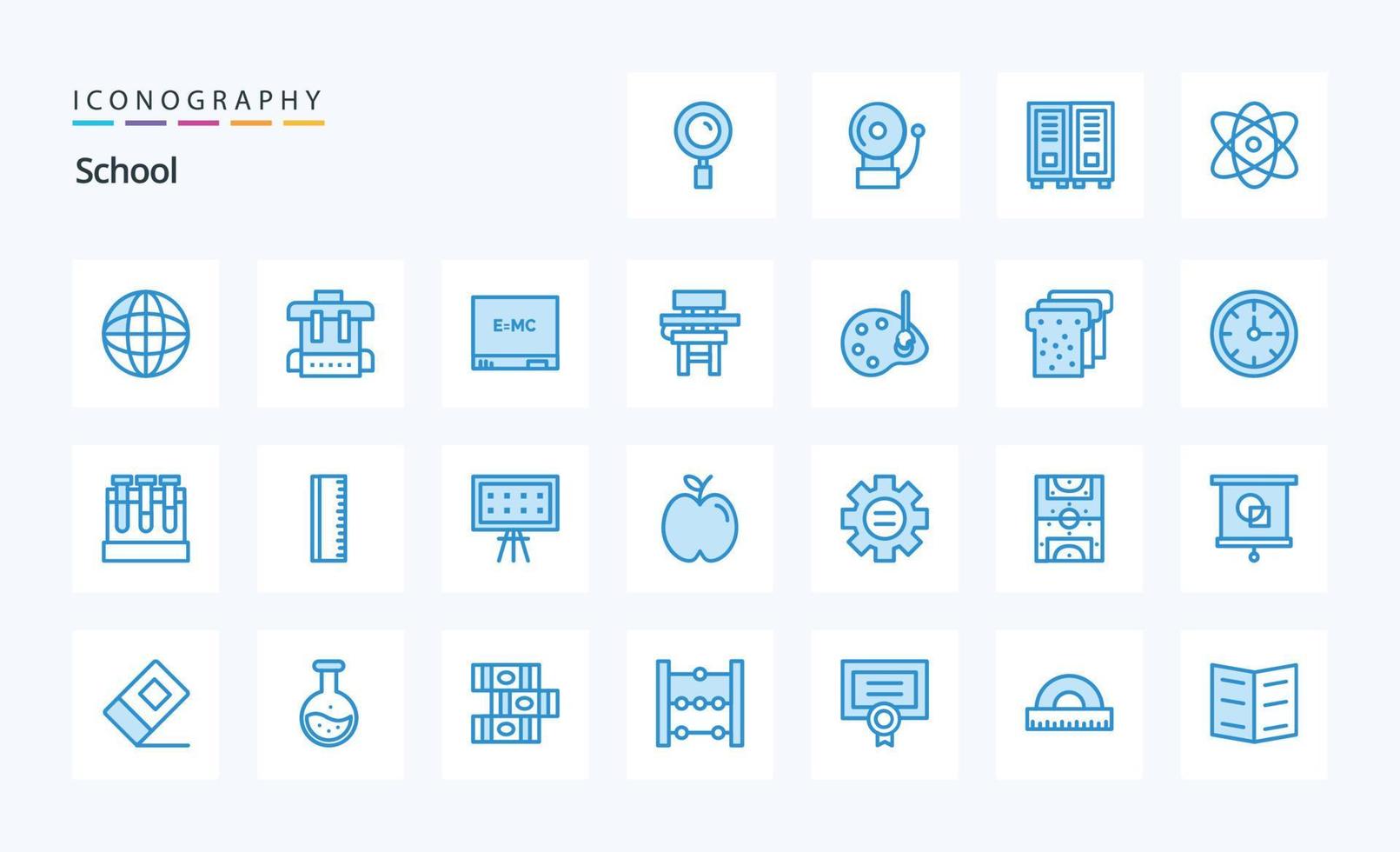 25 School Blue icon pack vector