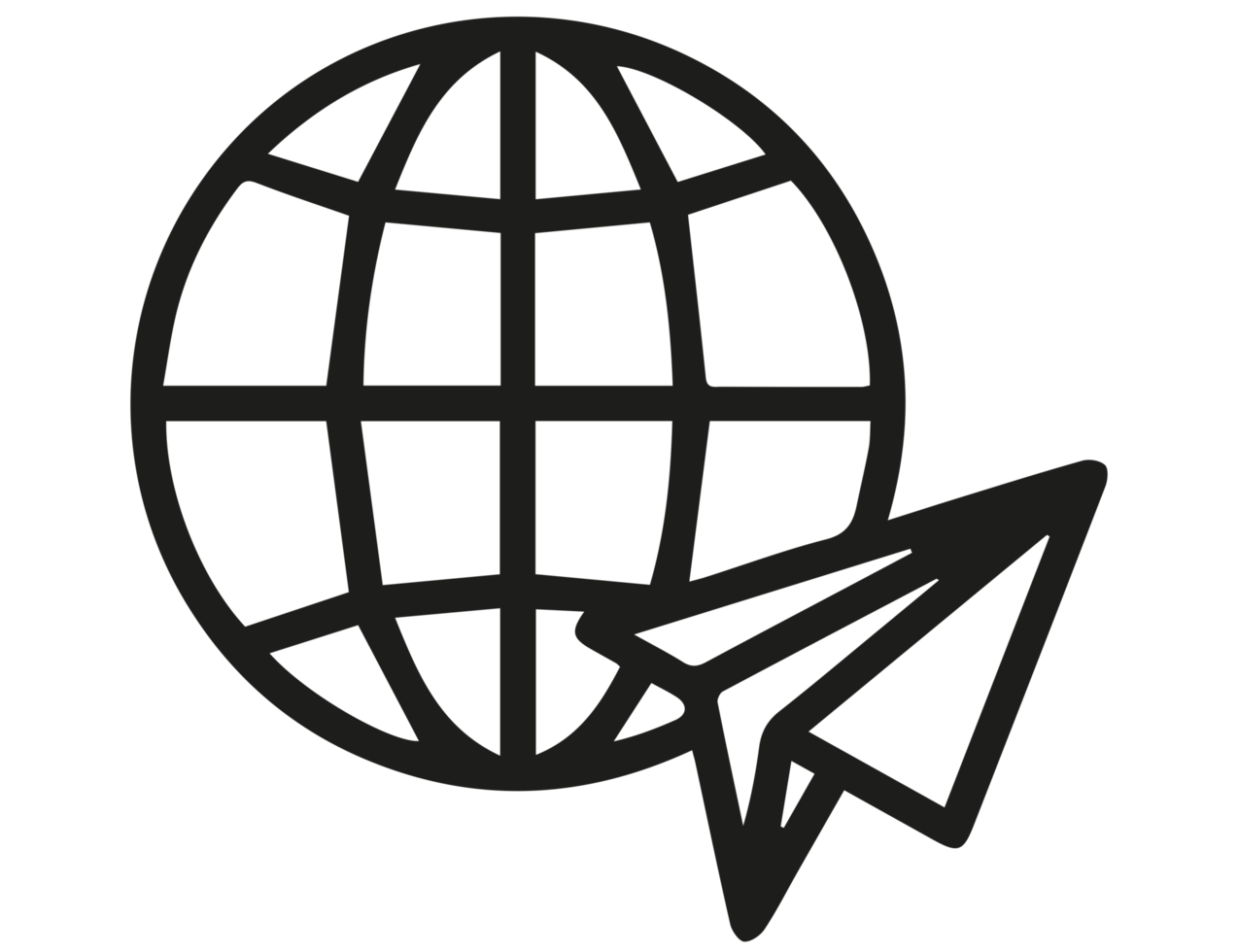 Plane Globe Icon flat illustration Transparent PNG