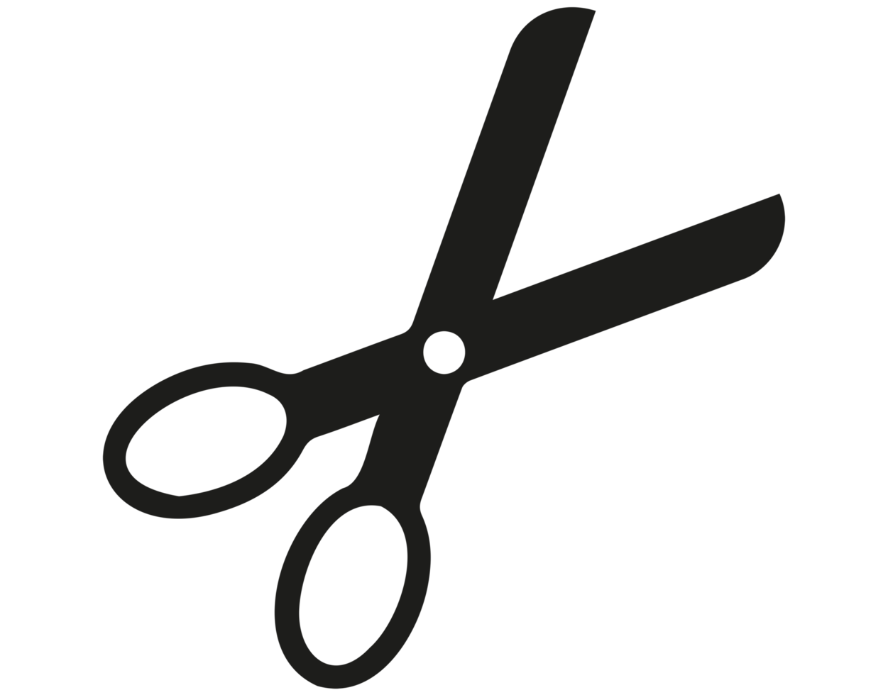 Scissors opened tool icon symbol on transparent background PNG