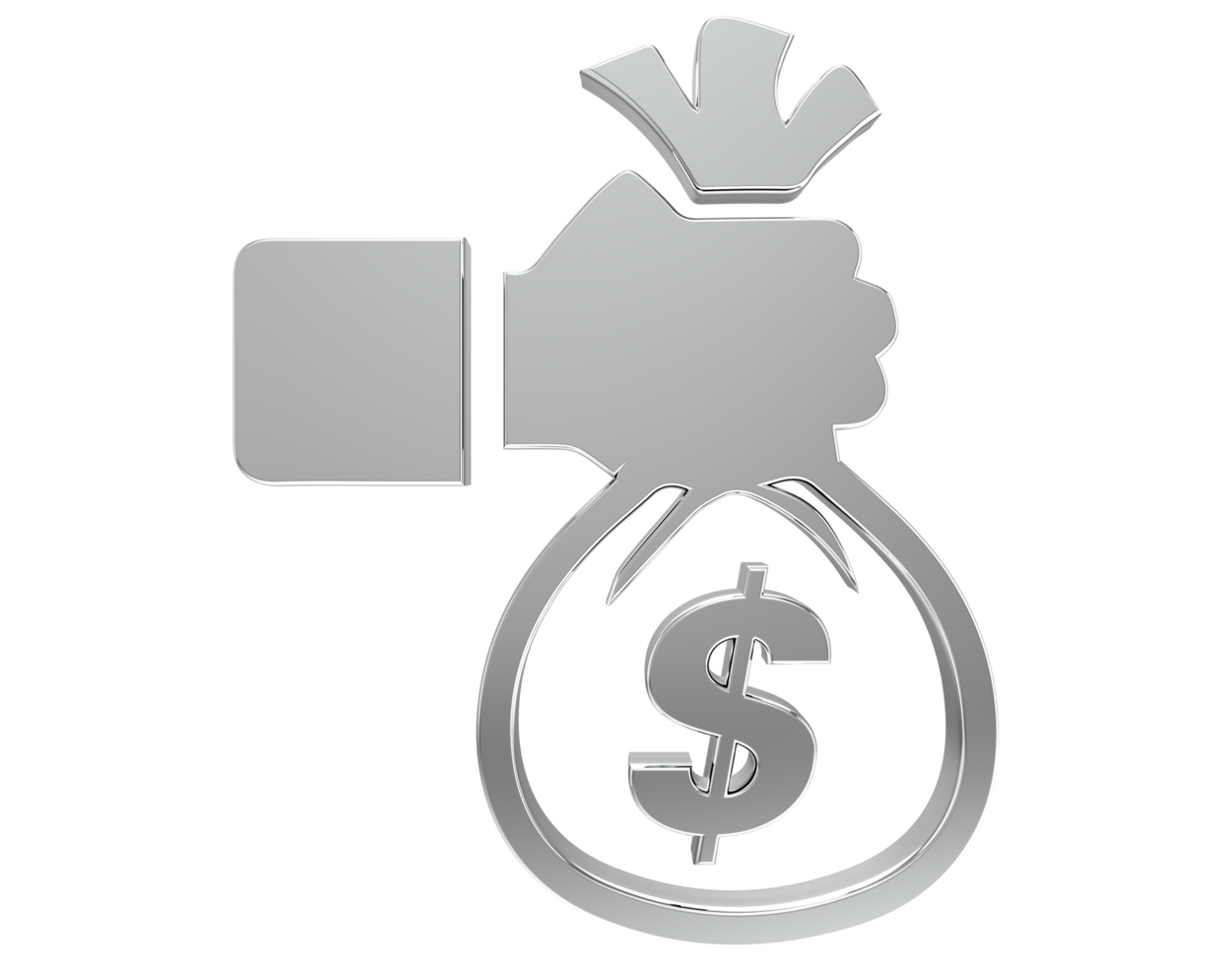 Holding money bag icon on icon transparent background png