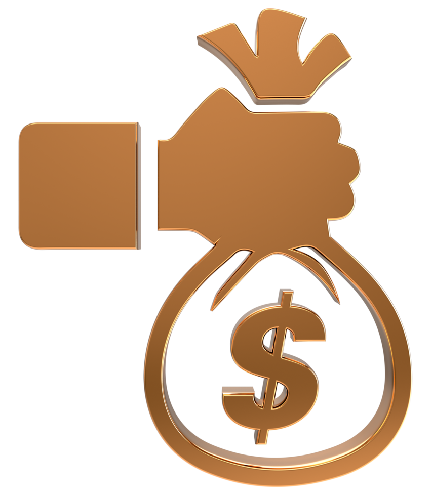 Holding money bag icon on icon transparent background png