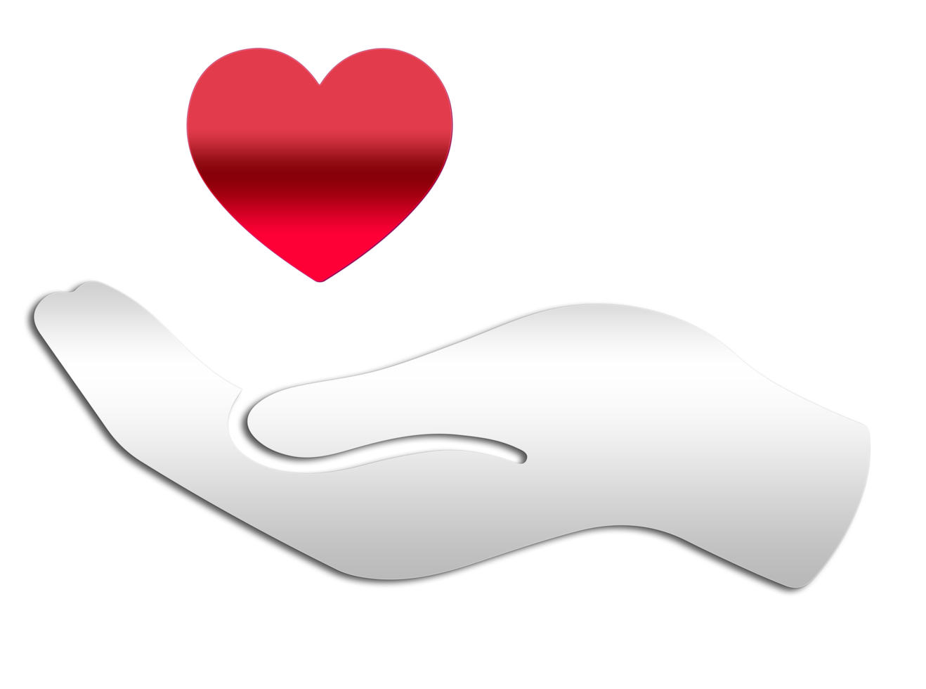 heart on hand icon isolated on transparent background png