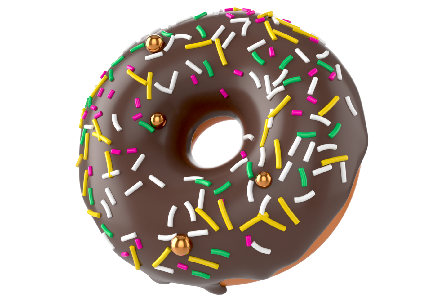 Colourful decorated donuts isolated on transparent background png