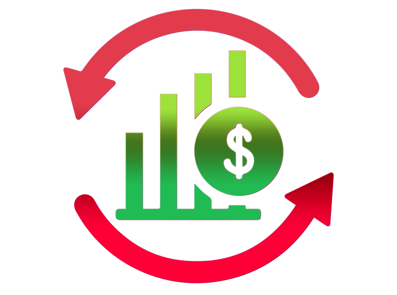 Business cycle design concept on transparent background png