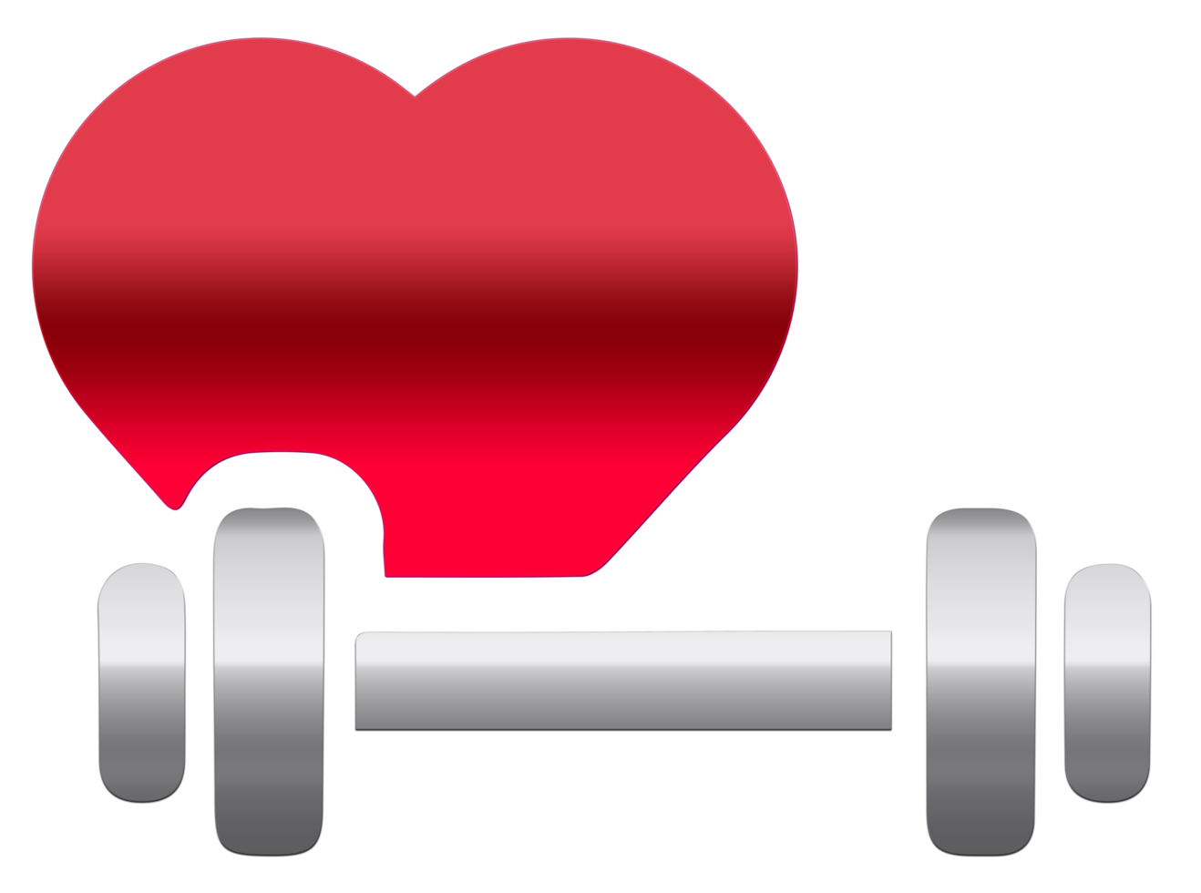 icône de coeur plat fitness tendance sur fond transparent png