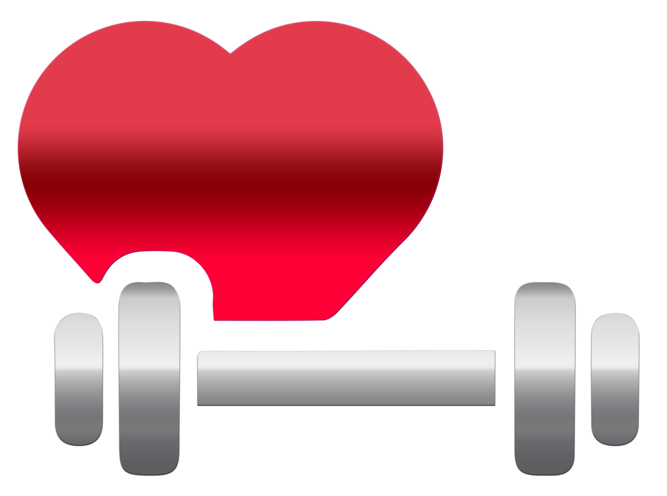 icono de corazón de fitness plano de moda sobre fondo transparente png