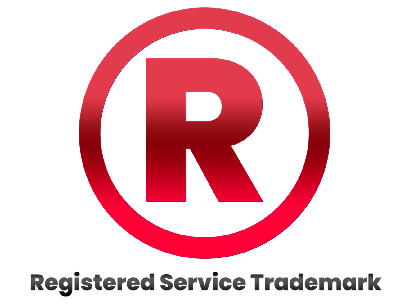 Registered trademark logo icon on transparent background. png