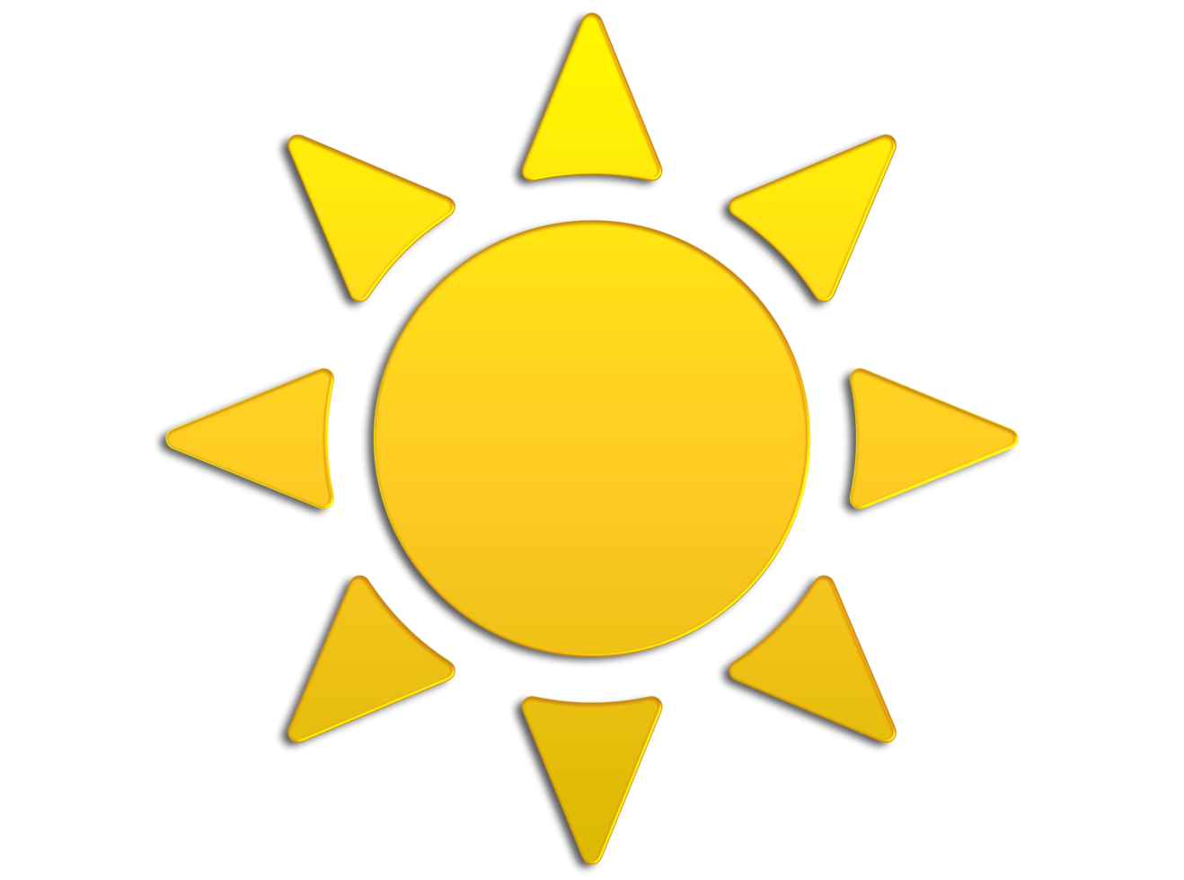 iconos de sol aislados sobre fondo transparente png