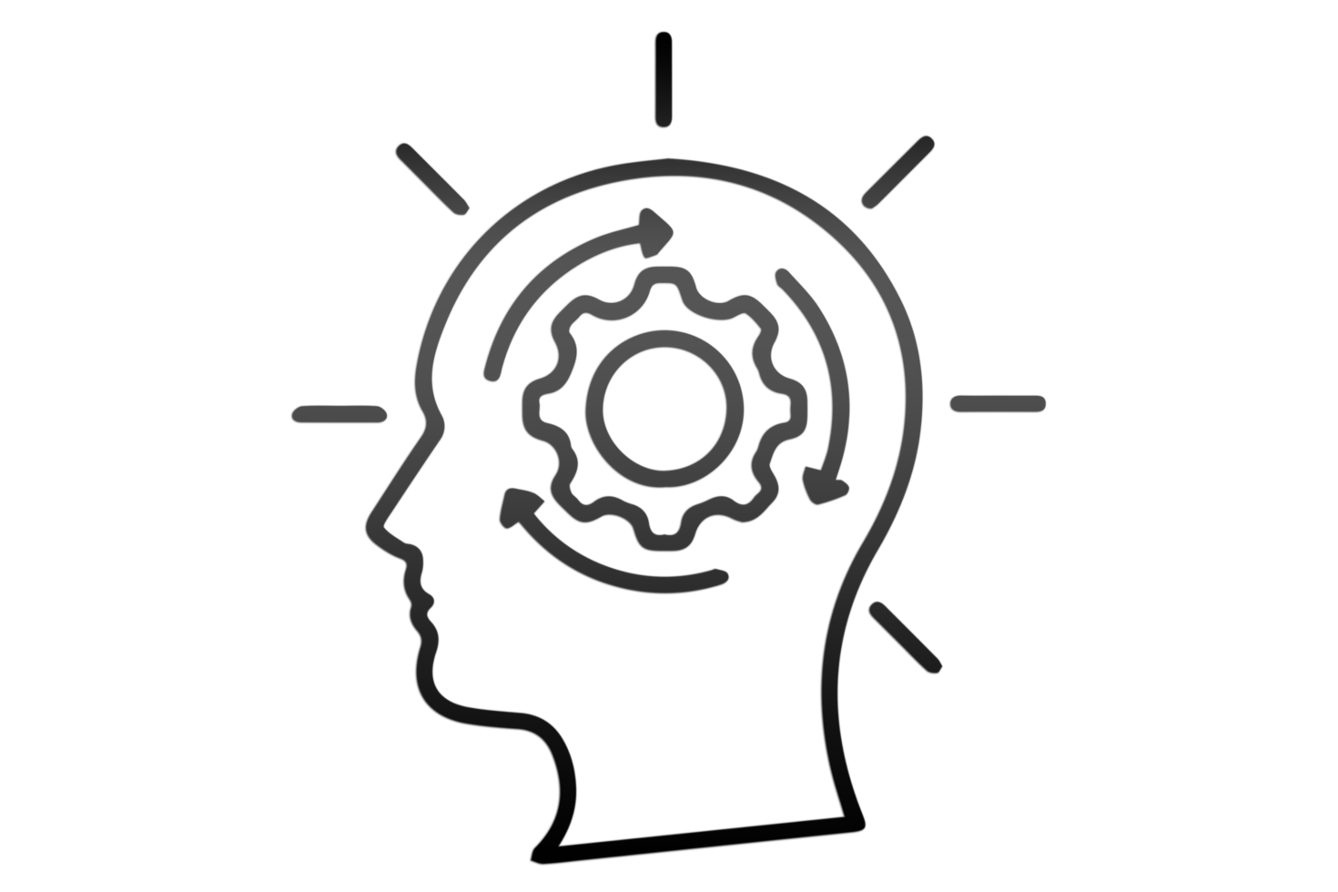 science brain icon on transparent background PNG