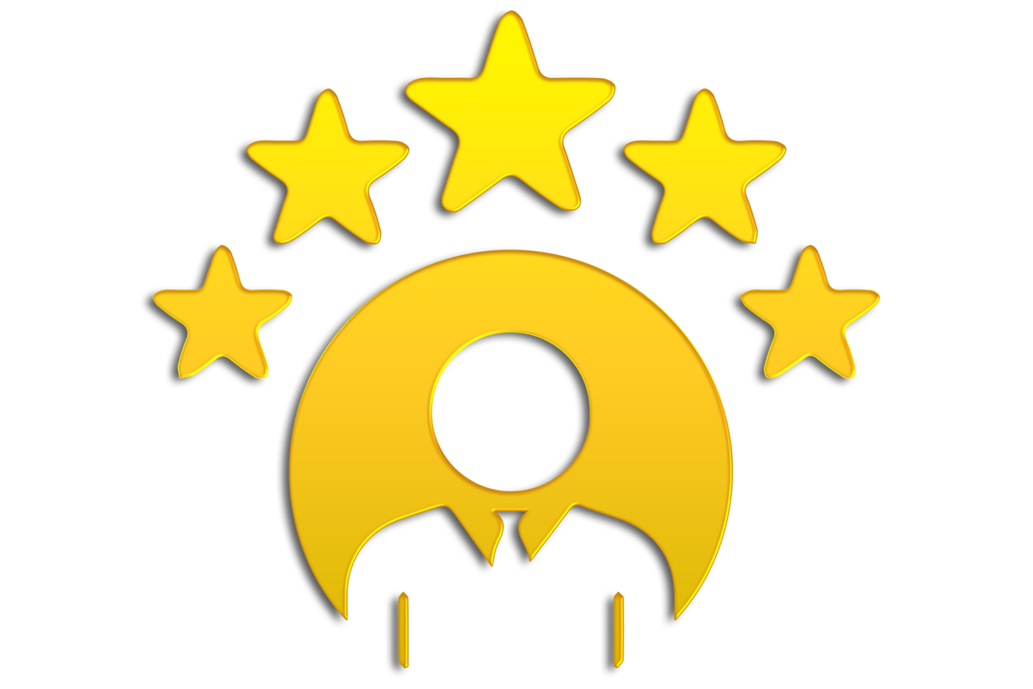 Five rating star illustration PNG on transparent background