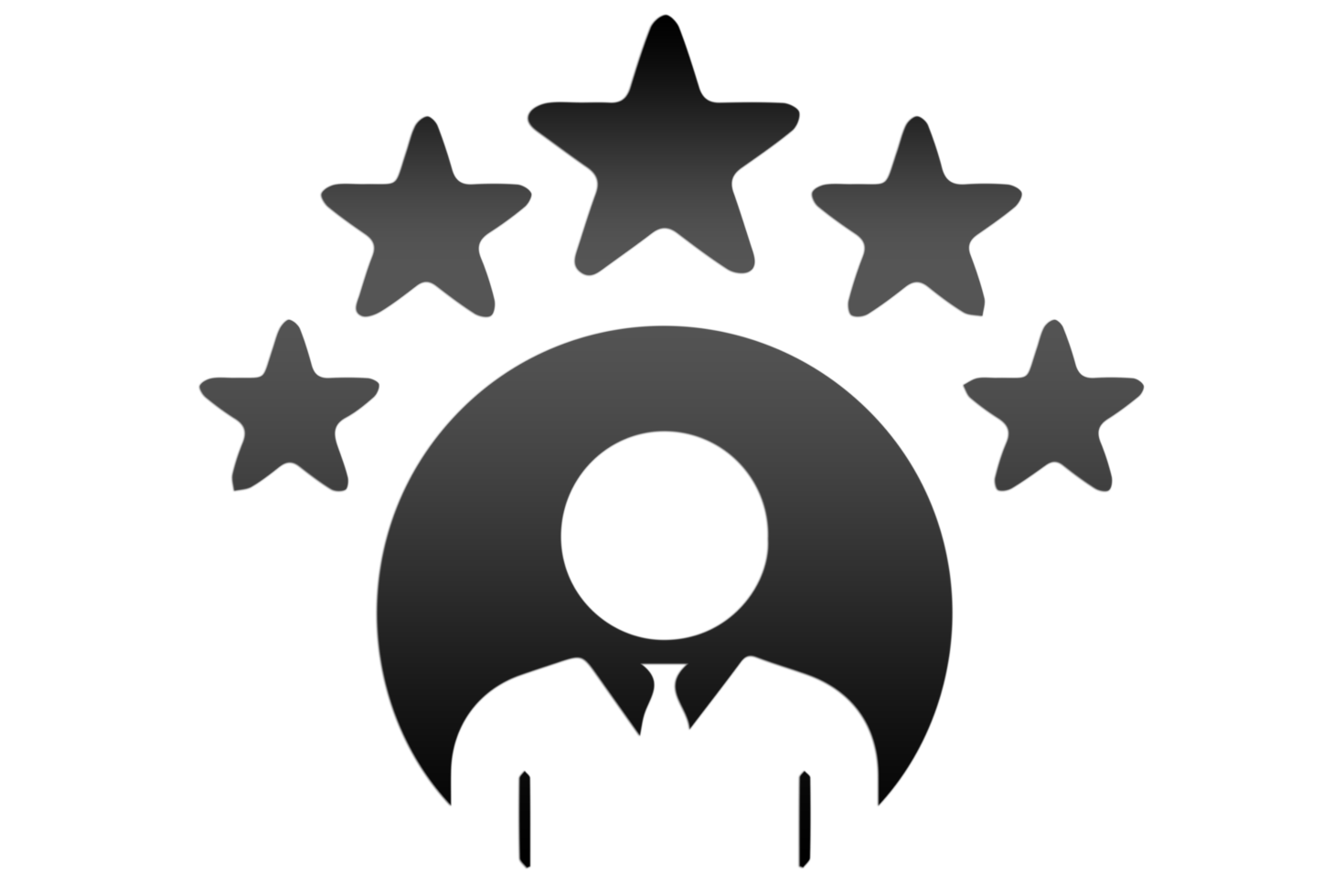 Five rating star illustration PNG on transparent background