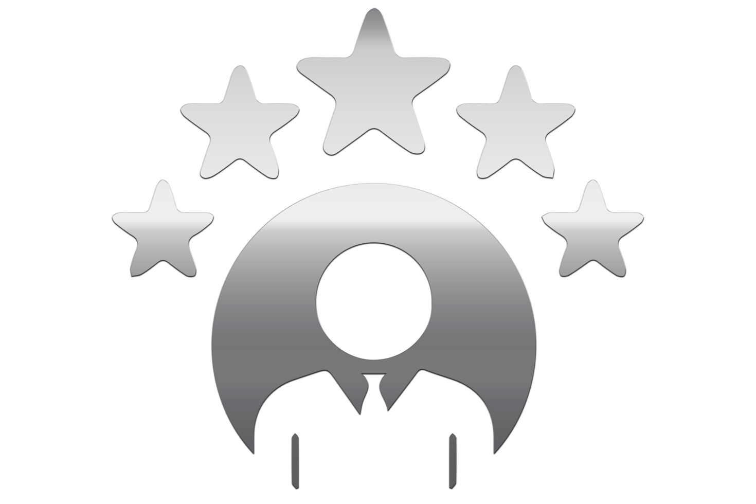 Five rating star illustration PNG on transparent background