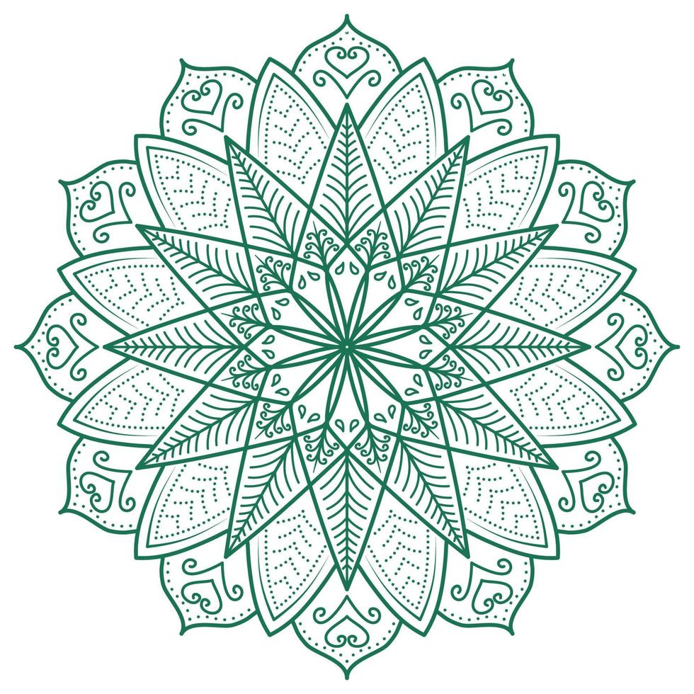 green mandala flower green recolorable vector islamic pattern