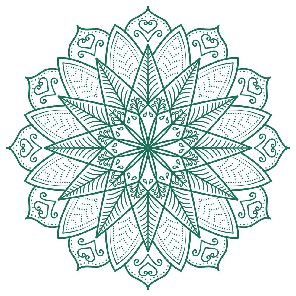 mandala verde flor verde recolorable vector patrón islámico