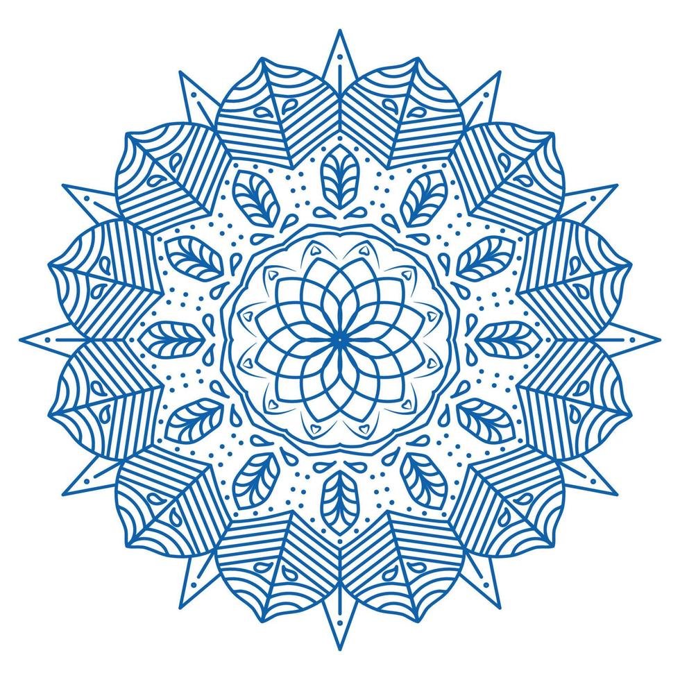 circle blue mandala flower vector illustration