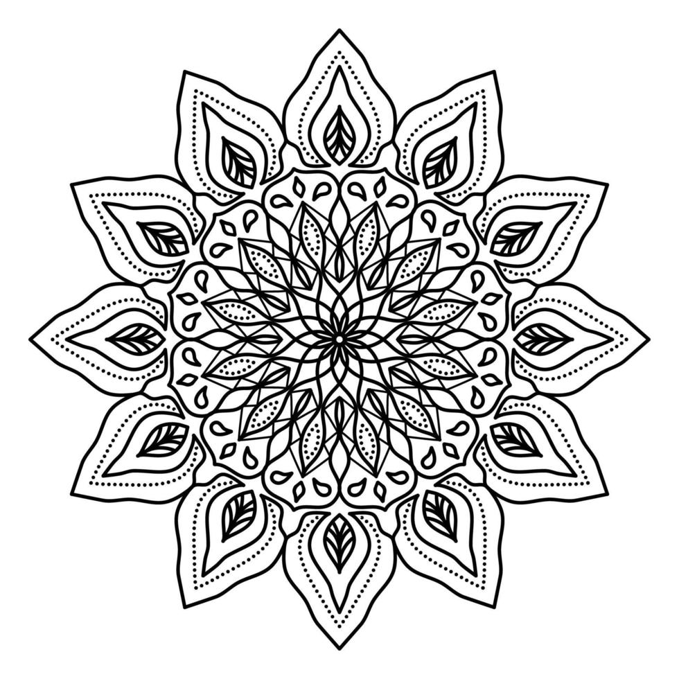 mandala flor patrón islámico vector recolorable arte diseño