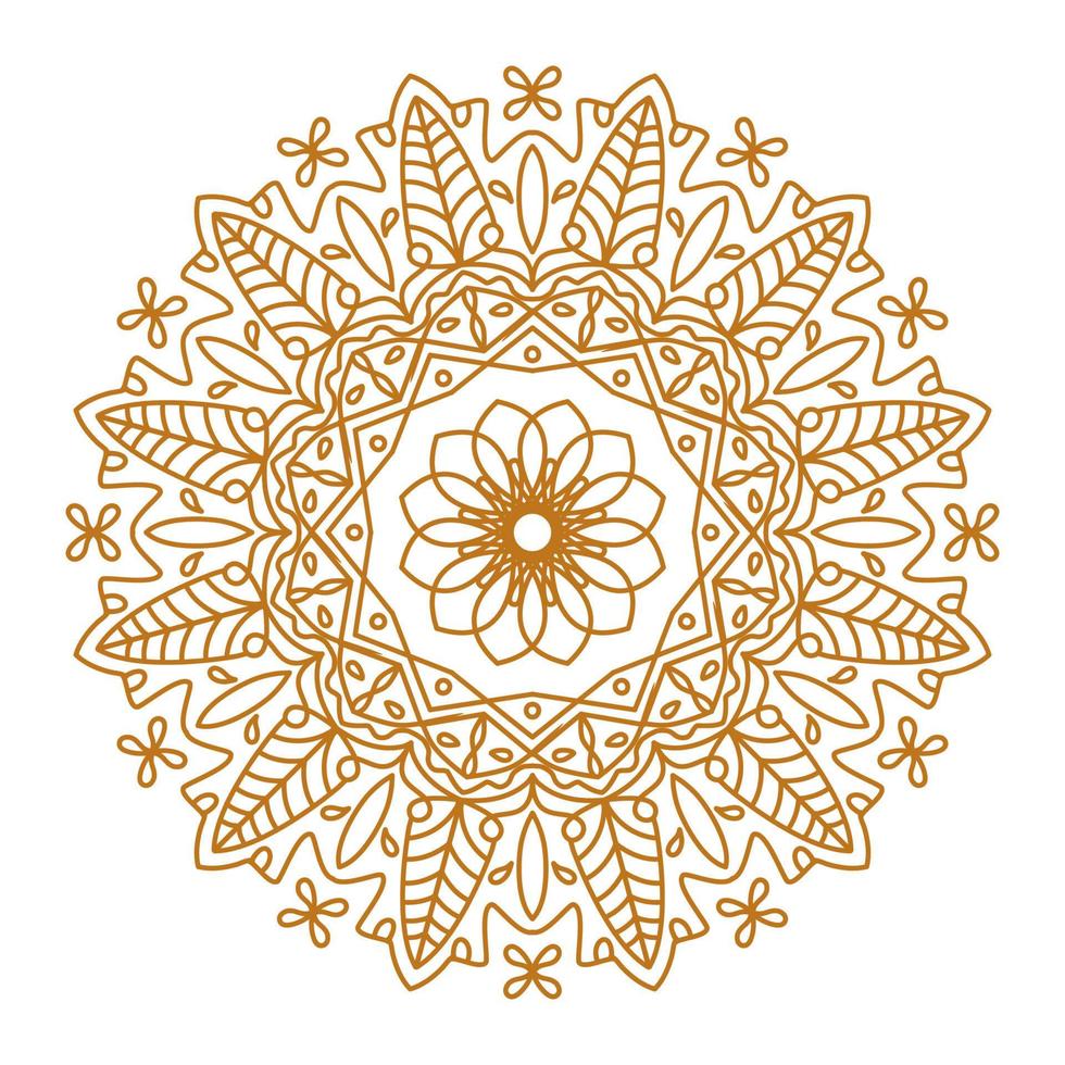 vintage gold luxury mandala flower lace pattern vector