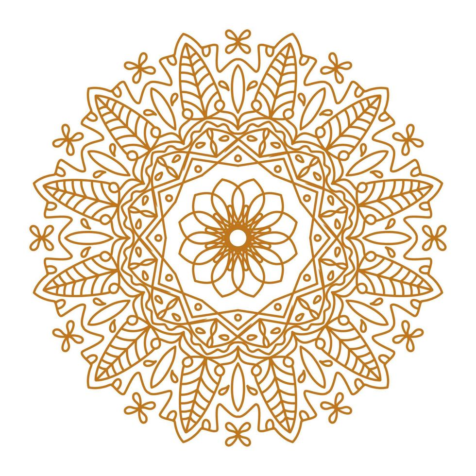 patrón de encaje de flor de mandala de lujo de oro vintage vector