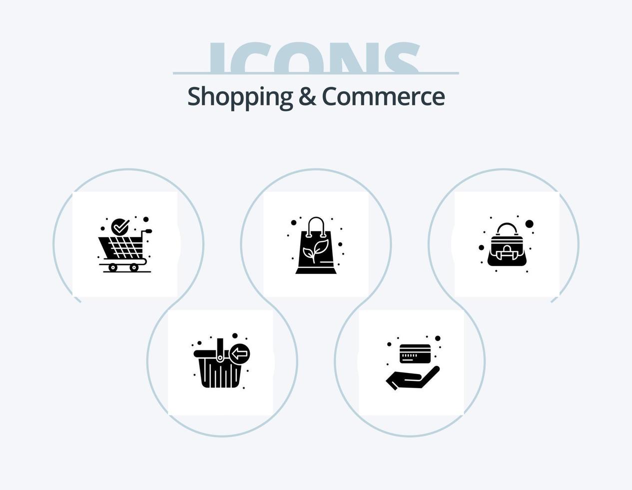 Shopping And Commerce Glyph Icon Pack 5 Icon Design. purse. handbag. global delivery. shopping. bag vector