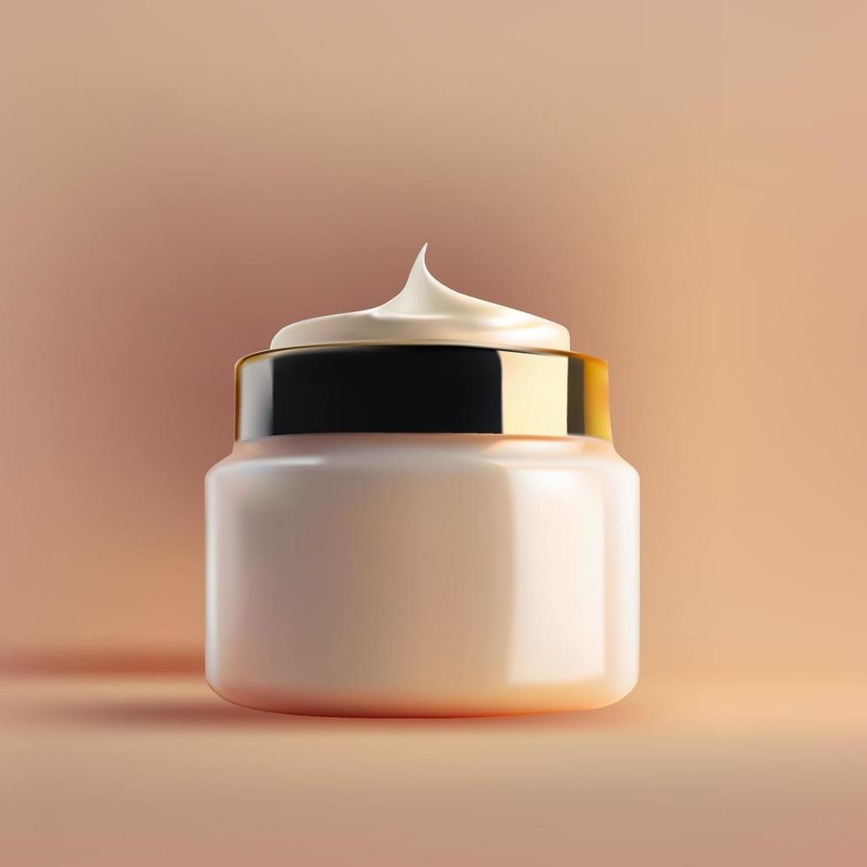 Realistic Face care Cream Beauty Bottle. Vector Illustration