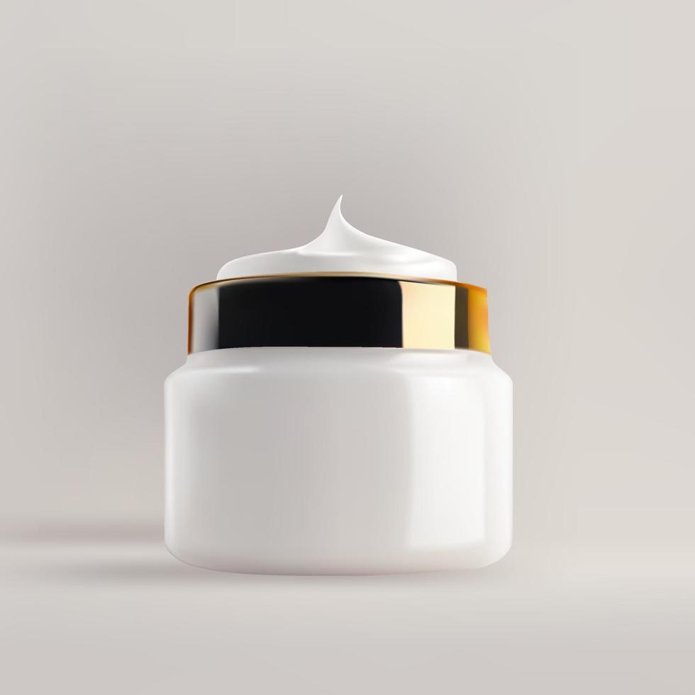 Realistic Face care Cream Beauty Bottle. Vector Illustration