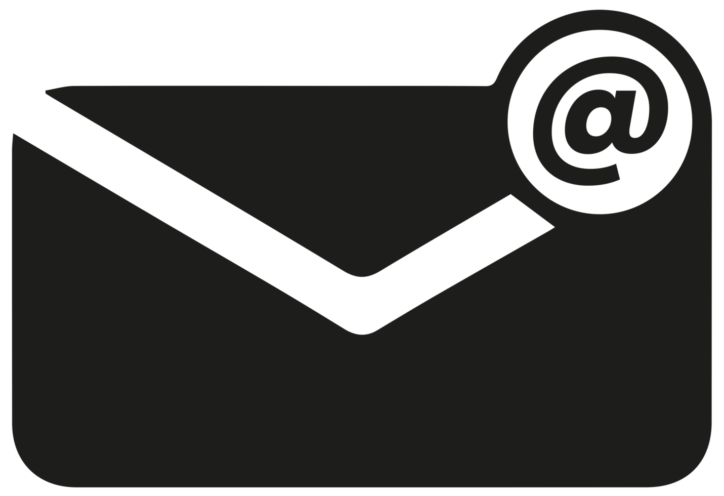 símbolo de icono de correo electrónico. ilustración sobre fondo transparente png