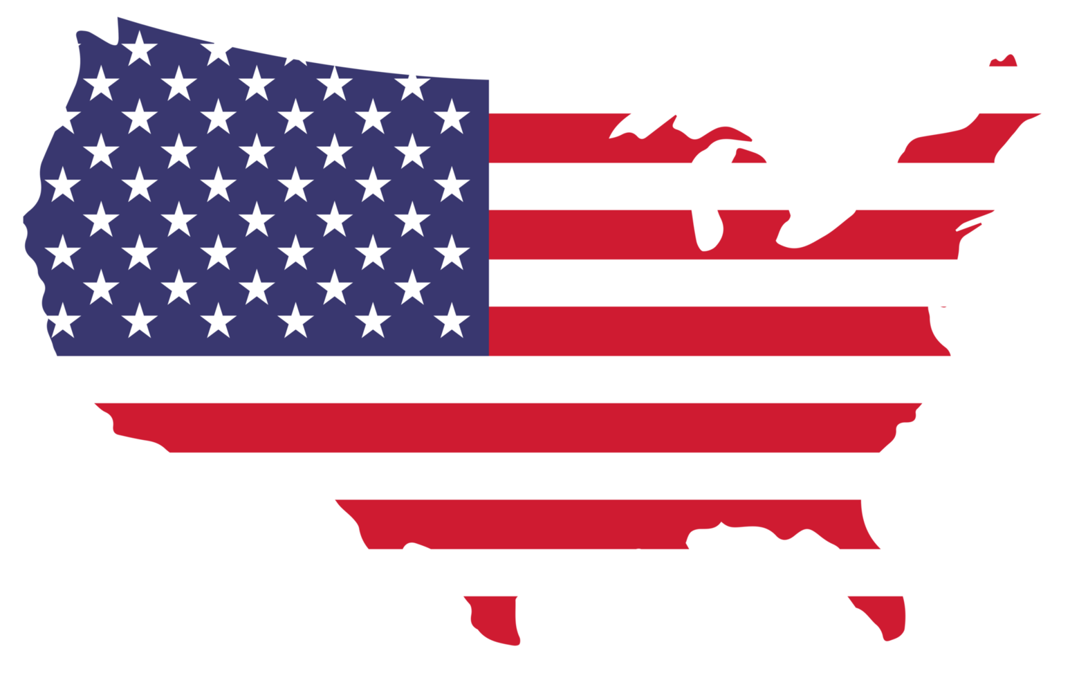 concepto de estados unidos representado por el mapa y el icono de la bandera. ilustración aislada y plana png