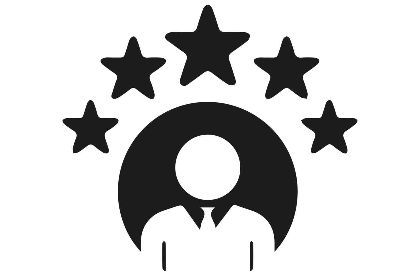 Five rating star illustration PNG on transparent background