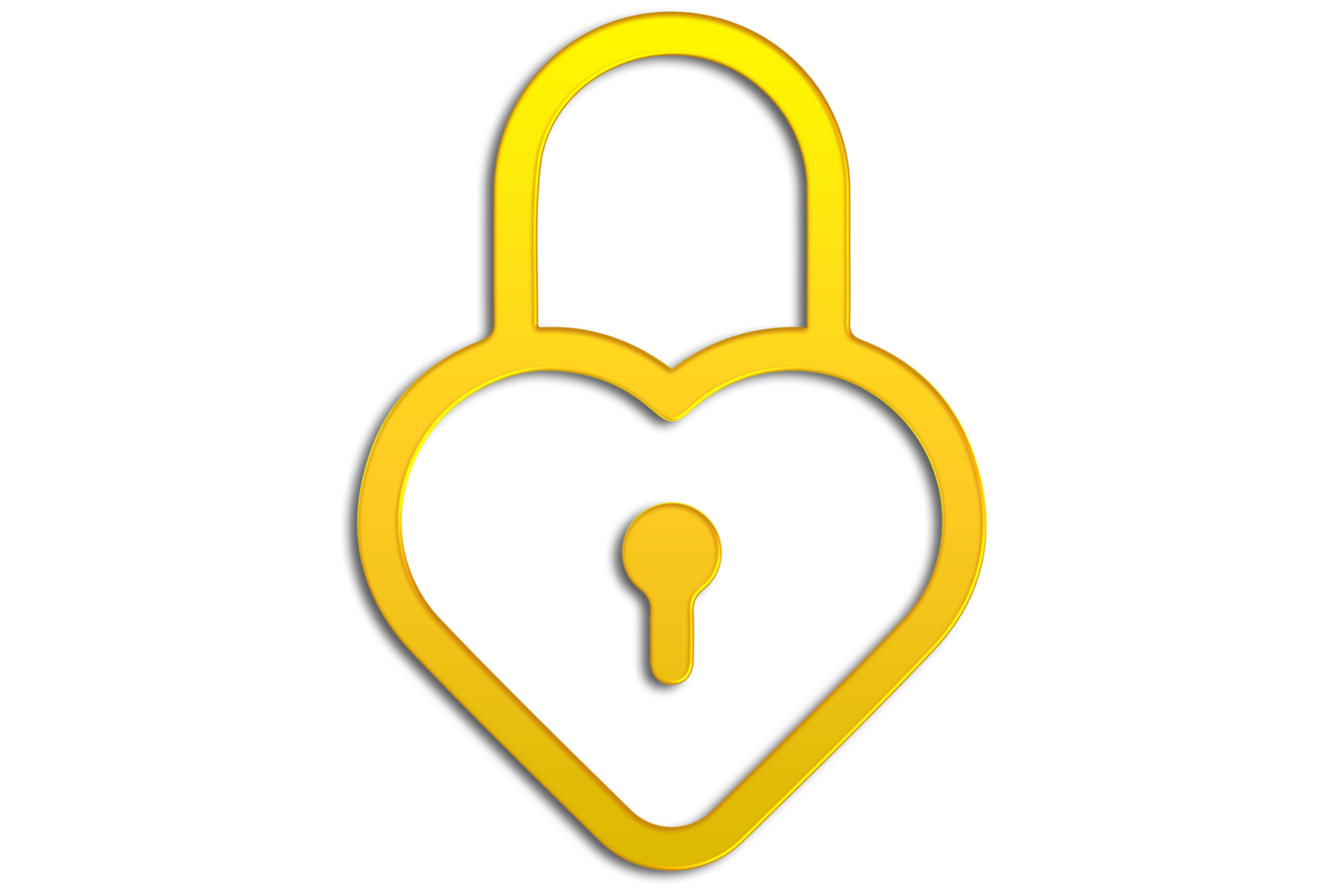 icon of locked heart shape lock on transparent background. png