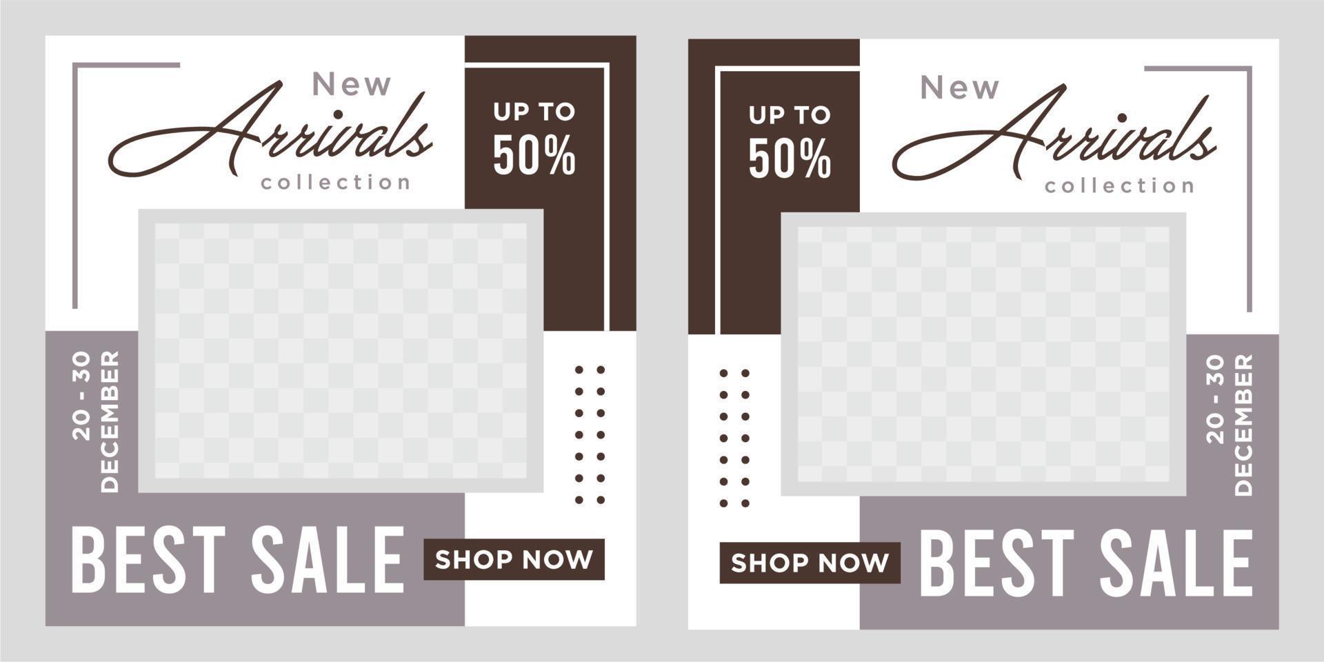 Fashion social media post template vector
