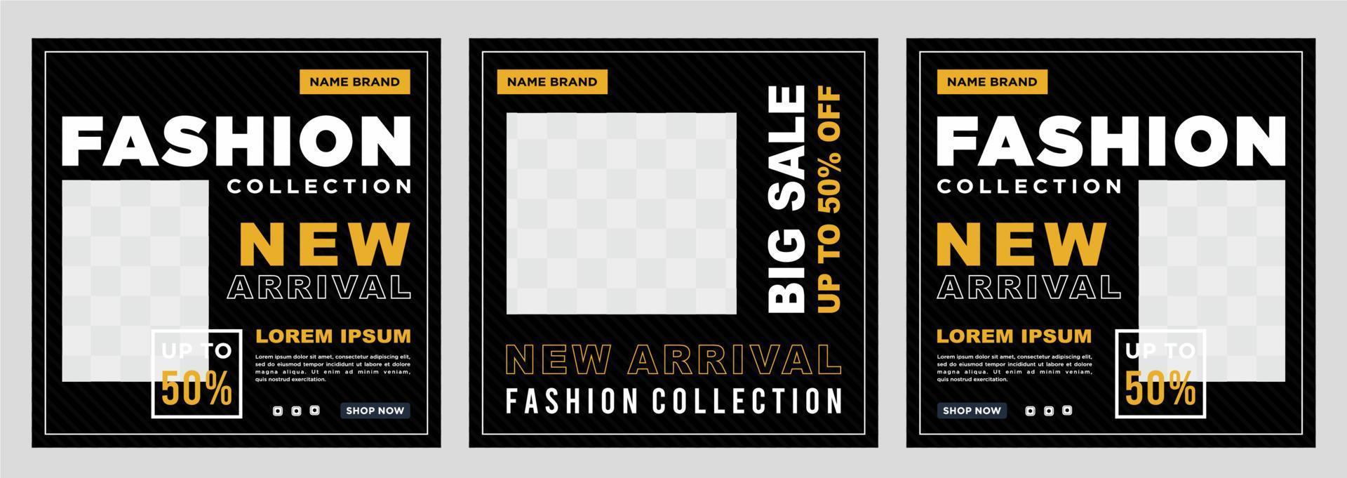 Fashion social media post template vector