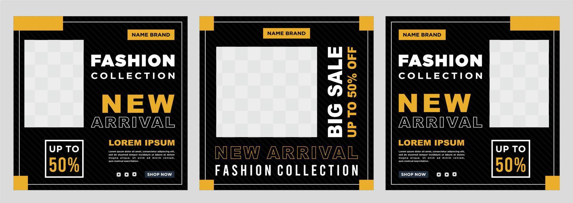 Fashion social media post template vector