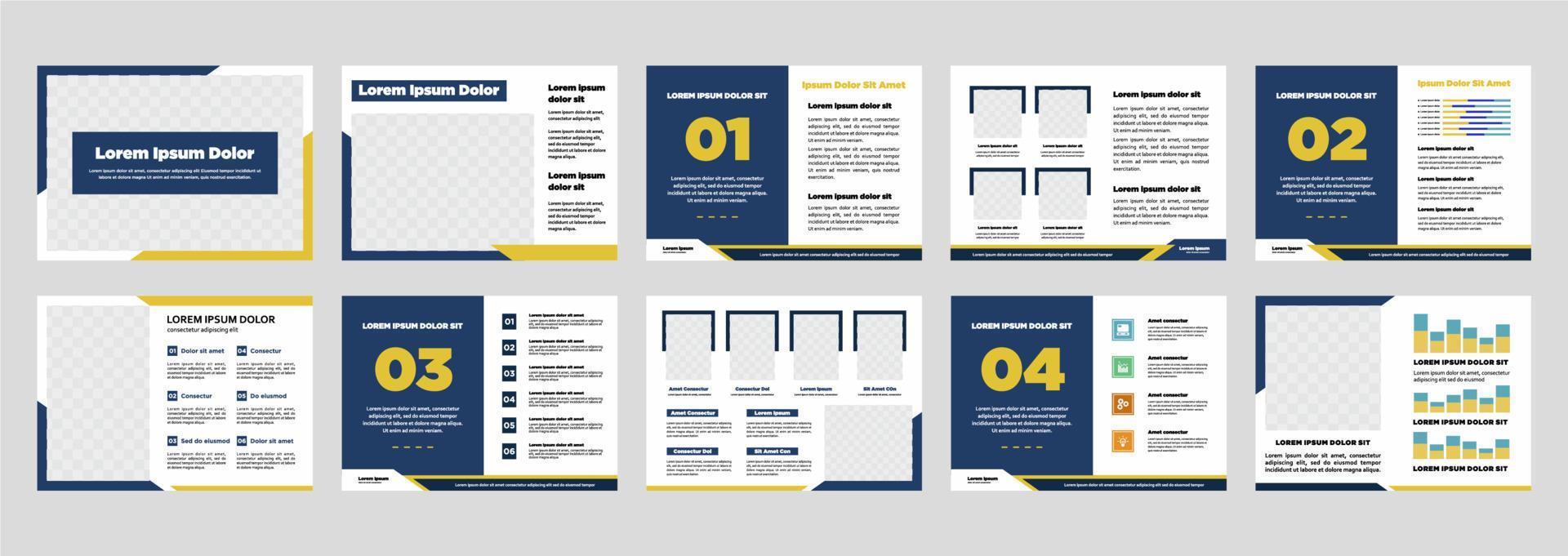 Business presentation templates set. Use for modern presentation background  brochure design  website slider  landing page  annual report  company profile vector