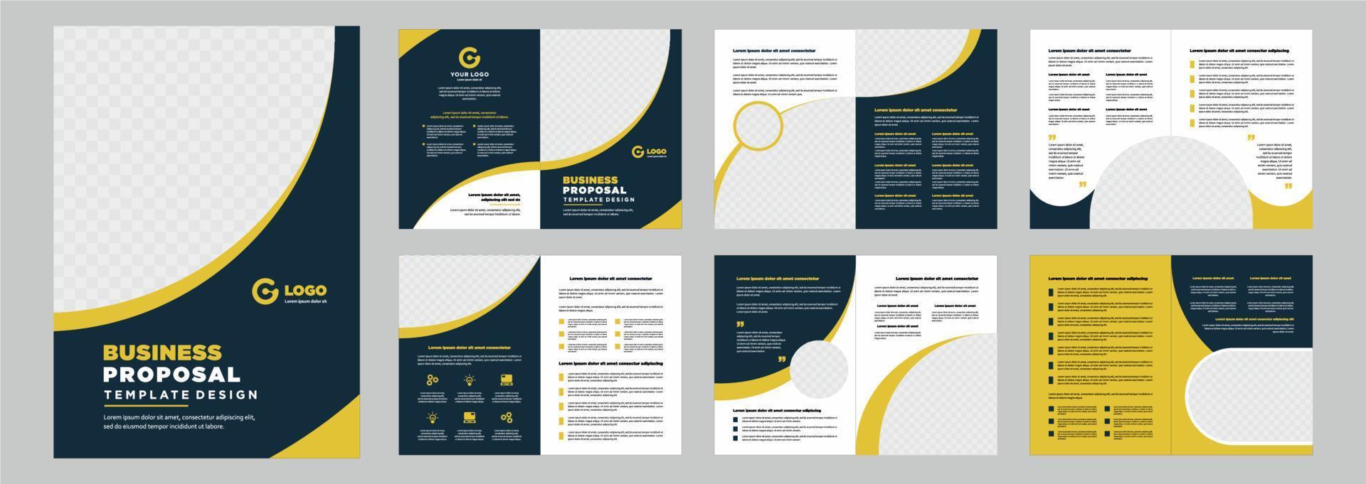 Company profile proposal or brochure template layout design shape minimalist business proposal or brochure template design vector