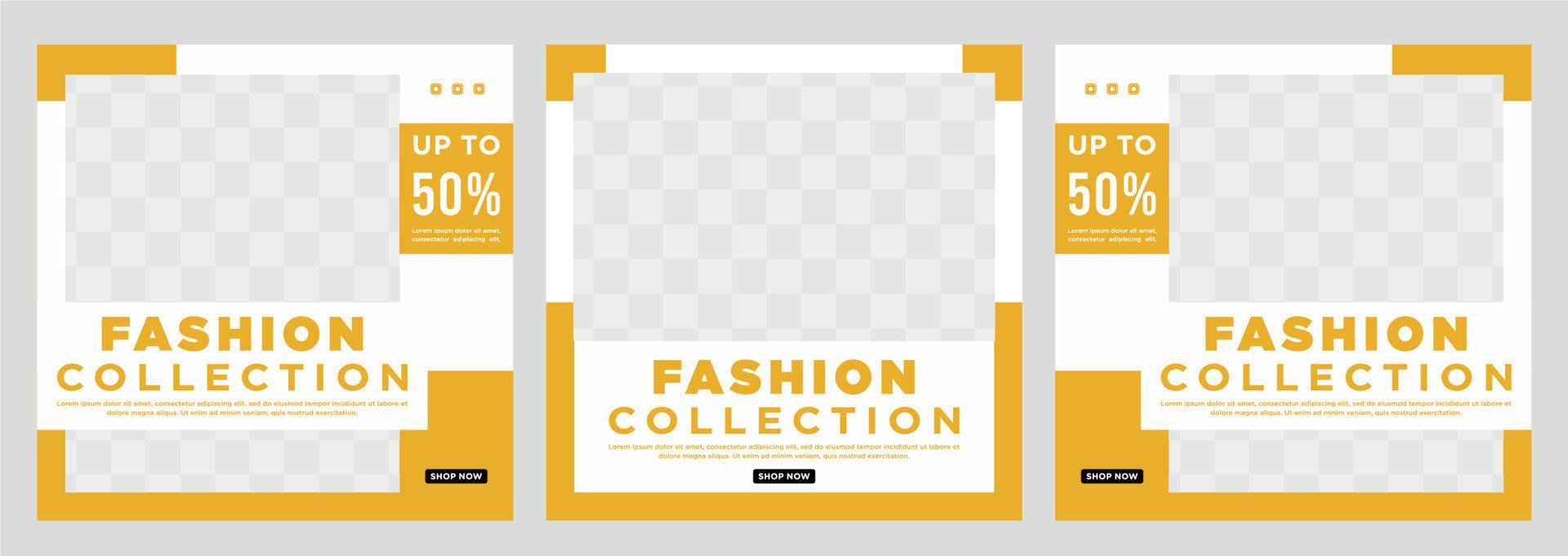 Fashion social media post template vector