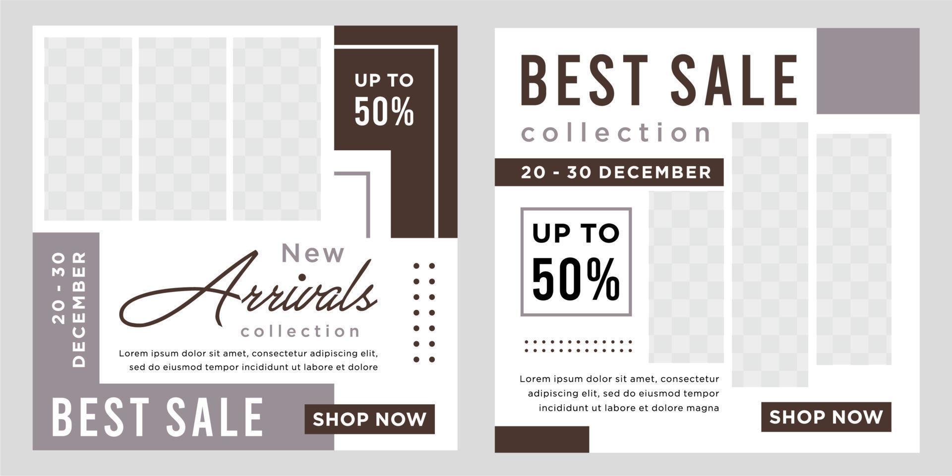 Fashion social media post template vector