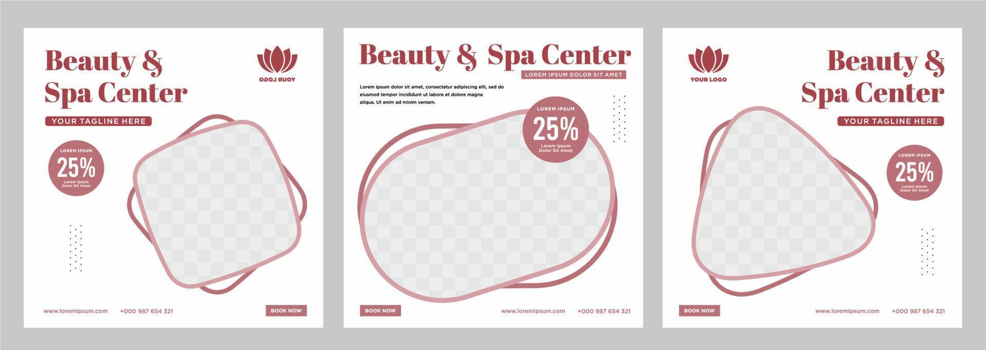 Beauty and spa social media post or banner template vector