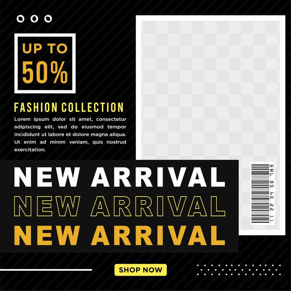 Fashion social media post template vector