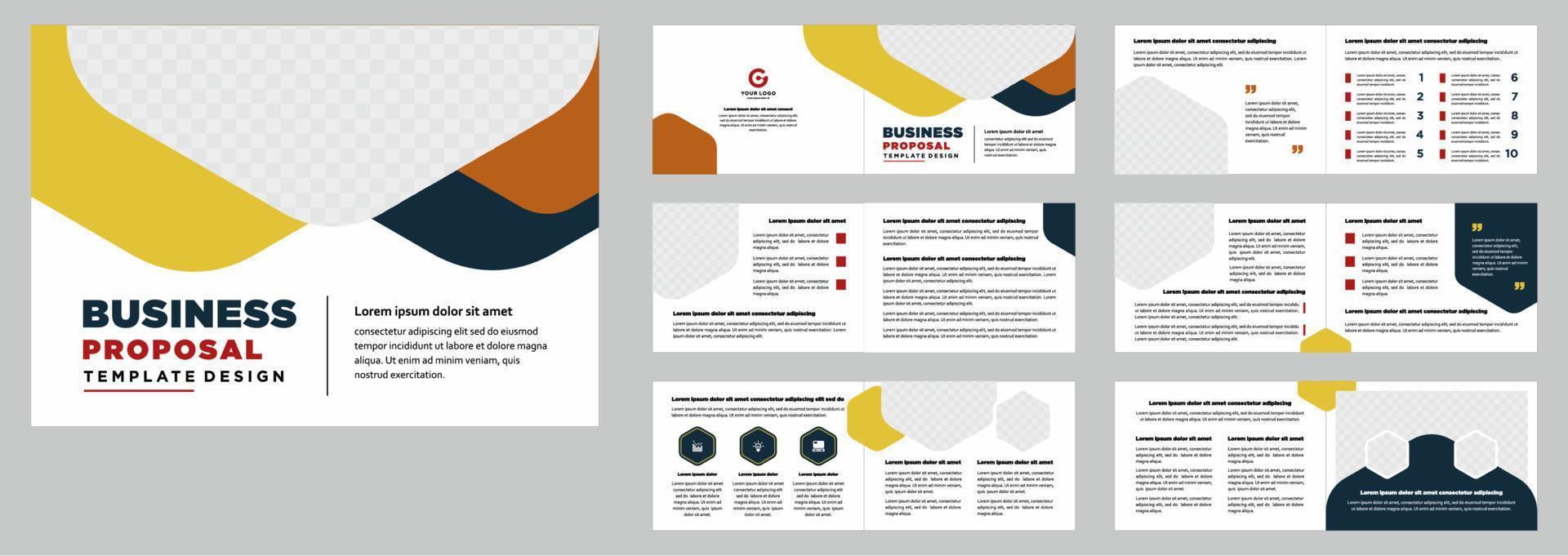 Company profile proposal or brochure template layout design shape minimalist business proposal or brochure template design vector