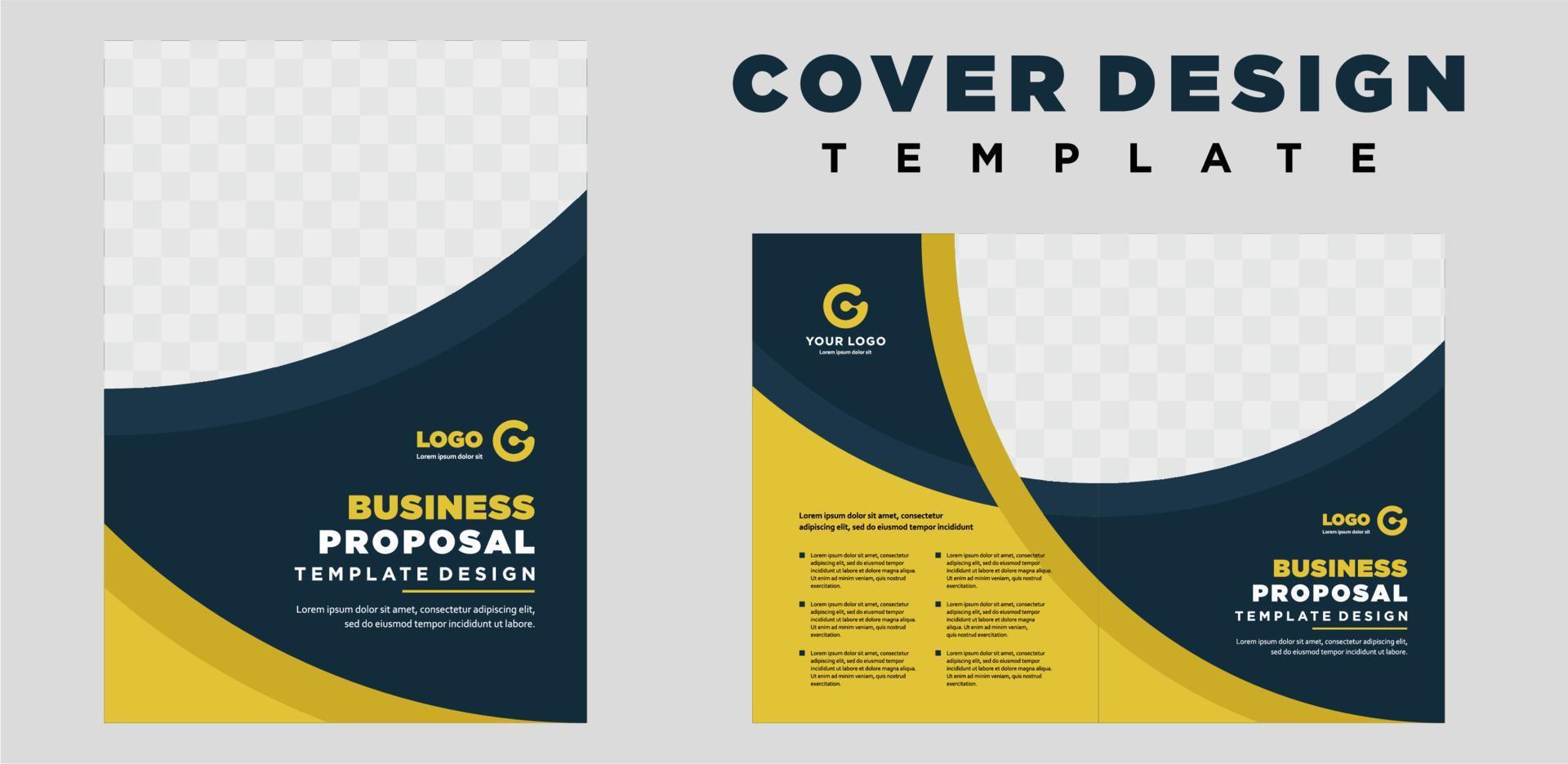 company profile cover template layout design or brochure cover template design vector