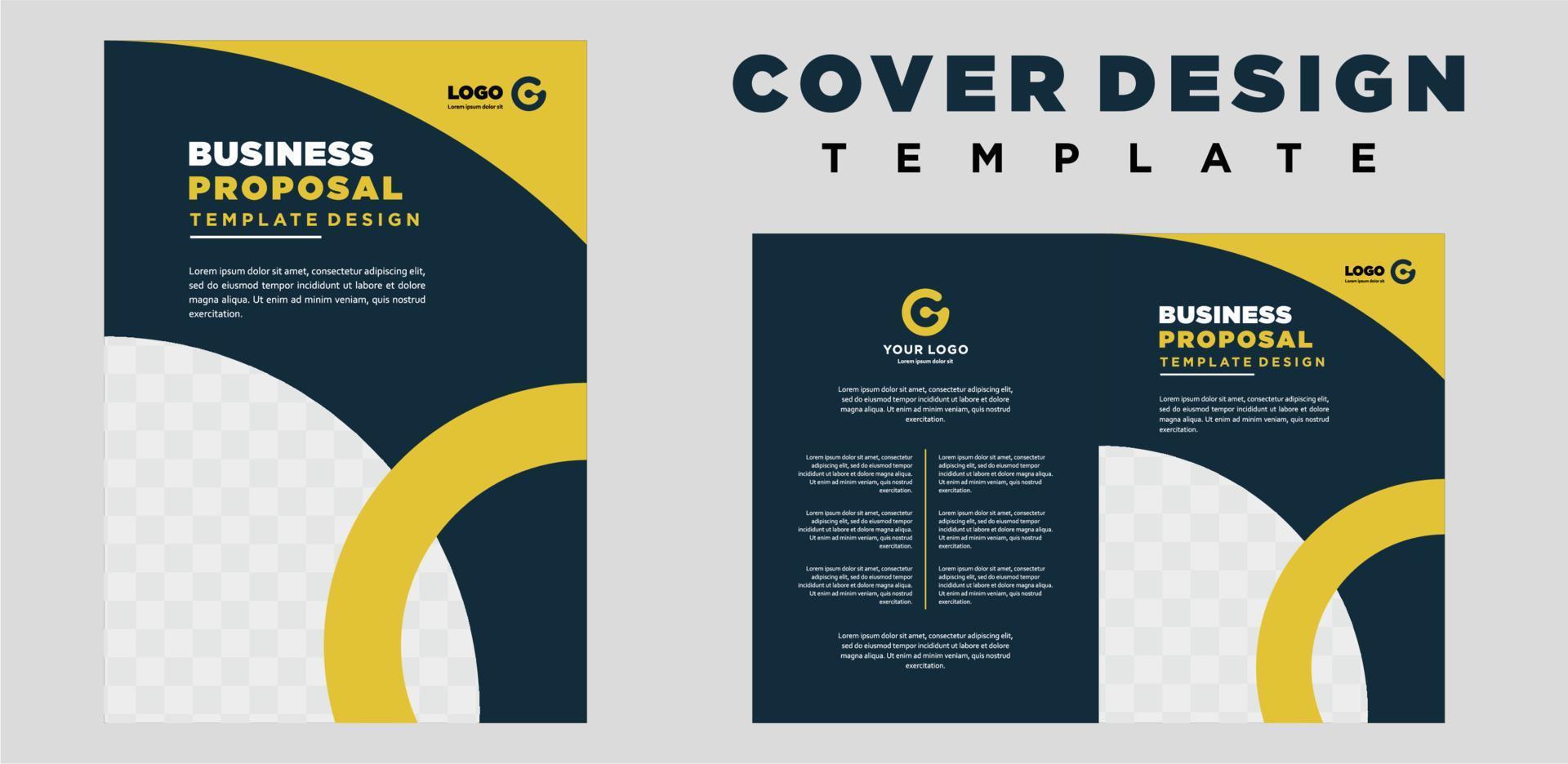 company profile cover template layout design or brochure cover template design vector