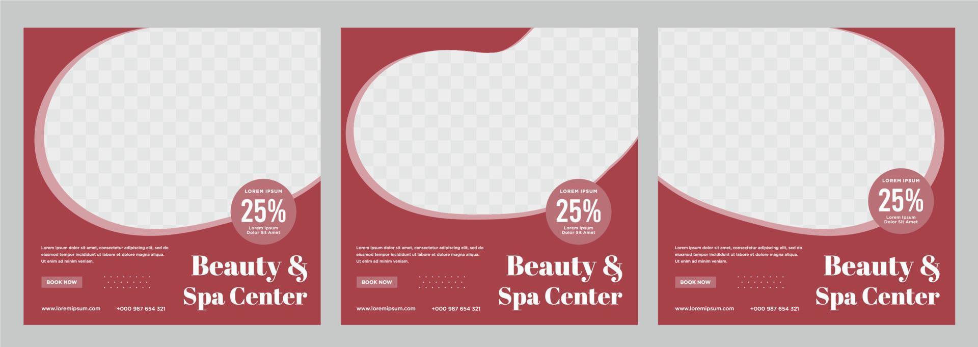 Beauty and spa social media post or banner template vector