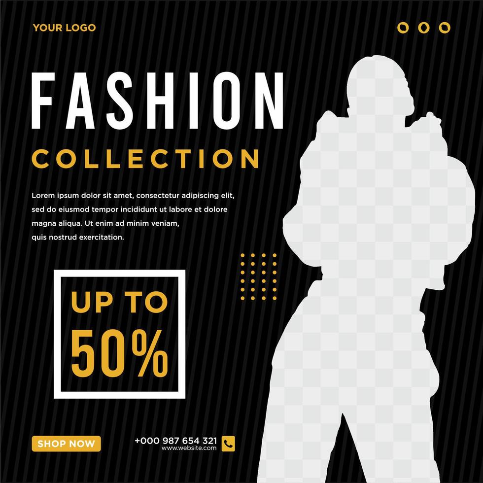 Fashion social media post template vector