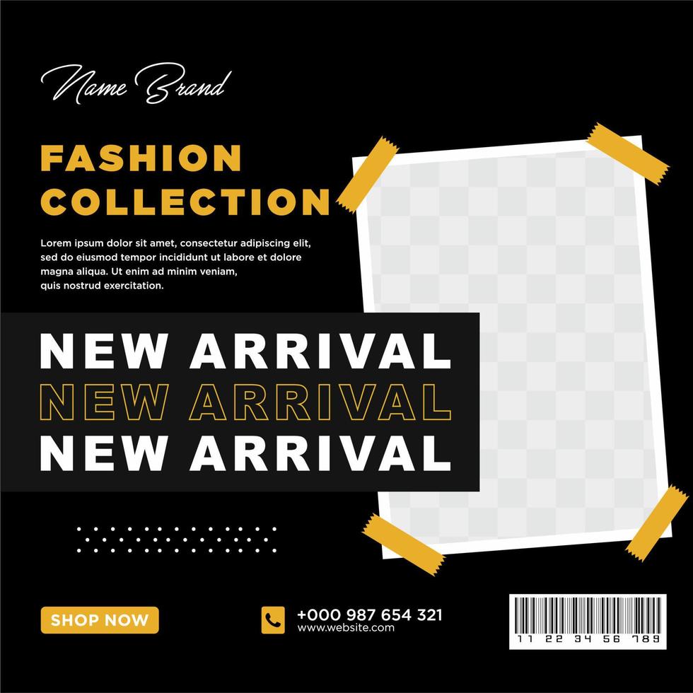 Fashion social media post template vector