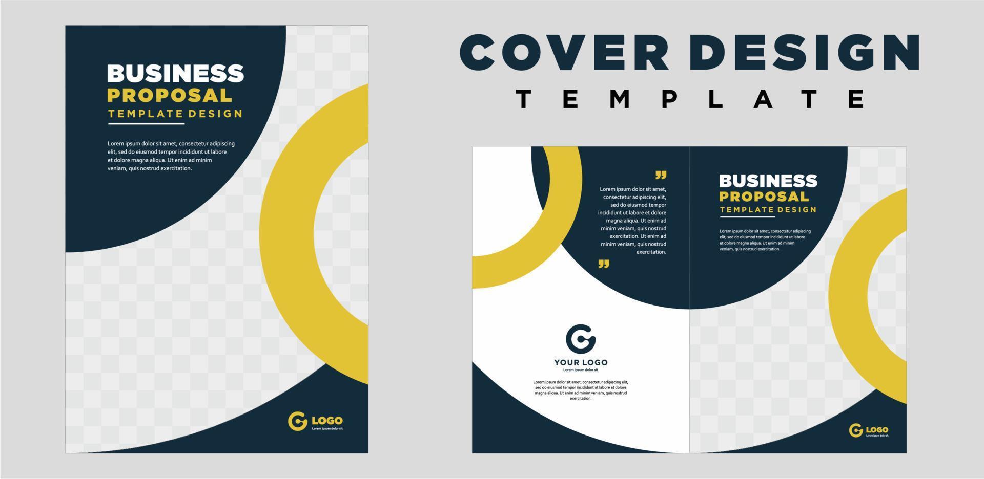 company profile cover template layout design or brochure cover template design vector